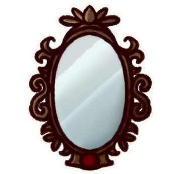 an ornate mirror. say hi to yourself!