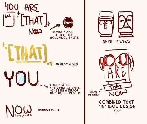 first concepts for text and icon